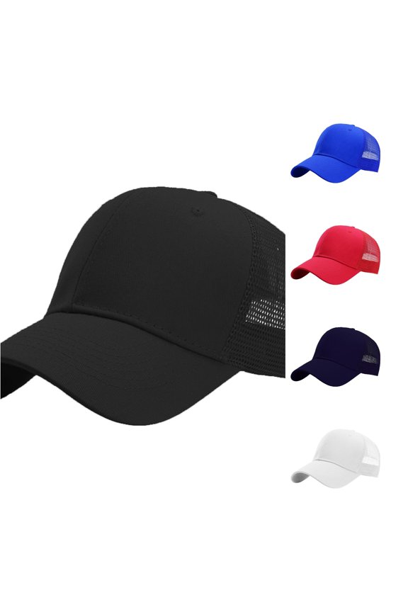 Structured Trucker Baseball Cap 6 Adjustable Snapback Design Classic Mesh Hat for Outdoor Activities Custom Embroidery Performance Black,One Size