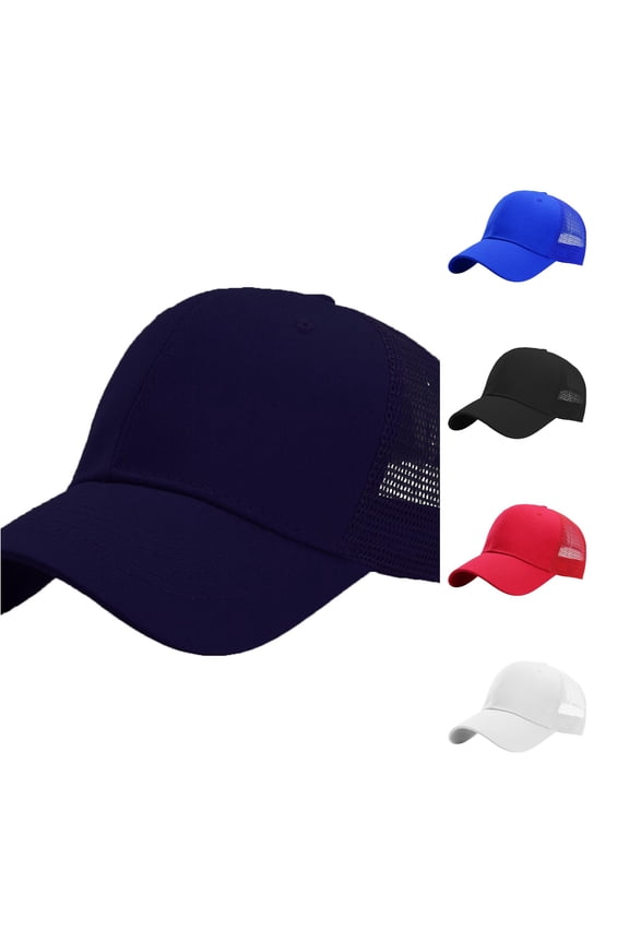 Structured Trucker Baseball Cap 6 Adjustable Snapback Design Classic Mesh Hat for Outdoor Activities Custom Embroidery Performance Navy,One Size