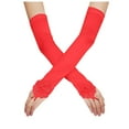 thumbnail image 1 of HNMKIU Style Opera Evening Gloves for Women Extra Long Elbow Length Fingerless Stretchy Satin Formal Party Wear Accessory Red,One Size, 1 of 5