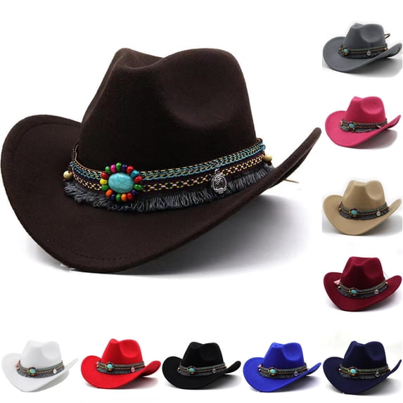 HNMKIU Stylish Kids Fedora Hat Boater Cap With Brim Classic British For Children Boys Girls Western Cowboy Party Suitable 4 12 Years Coffee,54CM