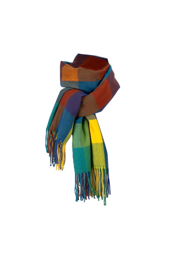 Stylish Plaid Fall and Winter Scarf for Women Soft Warm Fashionable Neck Wrap for Cold Weather Z01_Yellow,One Size