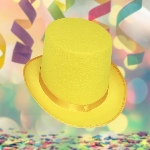 HNMKIU Stylish Stage Performance Top Hat for Events and Casual Party Wear Yellow,L