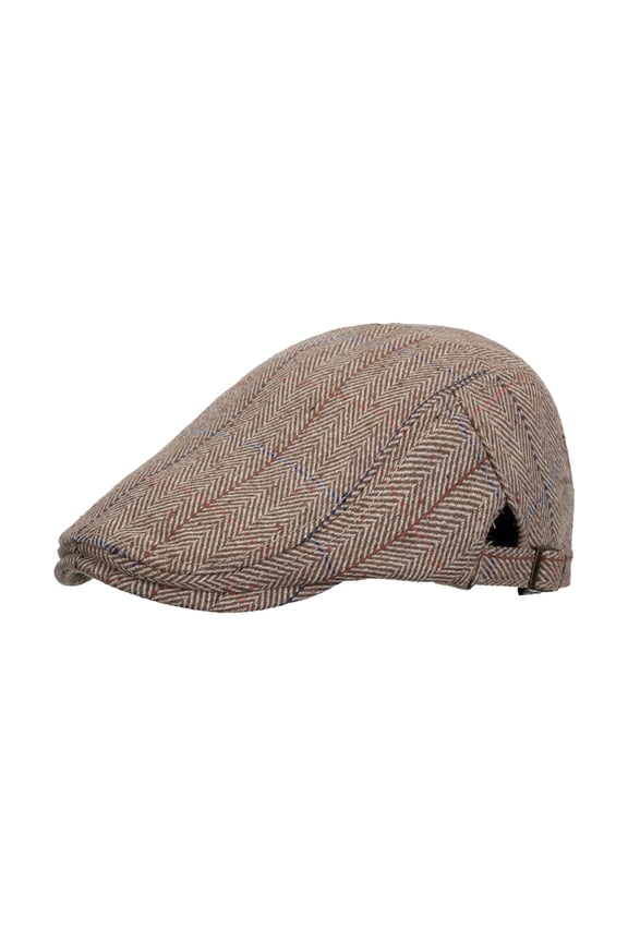 Stylish Unisex Beret Hat with Lattice Design for Outdoor Activities and Sun in Cool Seasons Khaki,One Size
