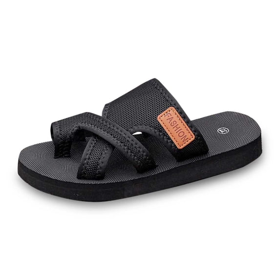 HNMKIU Summer Fashion Cloth Outdoor Casual Comfortable Beach Slippers for Women with Soft Sole Flip Flops Women Summer Style Black,9