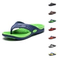 thumbnail image 1 of HNMKIU Mens Slippers Summer Beach Flip Flops with Comfortable Sole for Casual Outdoor Daily Wear Lightweight On Sandals Flip Flops for Men Green,9.5, 1 of 7