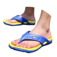thumbnail image 1 of HNMKIU Mens Slippers Summer Beach Flip Flops with Comfortable Sole for Casual Outdoor Daily Wear Lightweight On Sandals Flip Flops for Men Z02_Yellow,10, 1 of 8