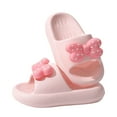 thumbnail image 1 of HNMKIU Summer Slippers Indoor Outdoor Comfortable Shoes for Toddler Kids with Bowknot Print Girls Slippers for Ages 2-12 Years Light Pink-A,2.5-3 Years, 1 of 3