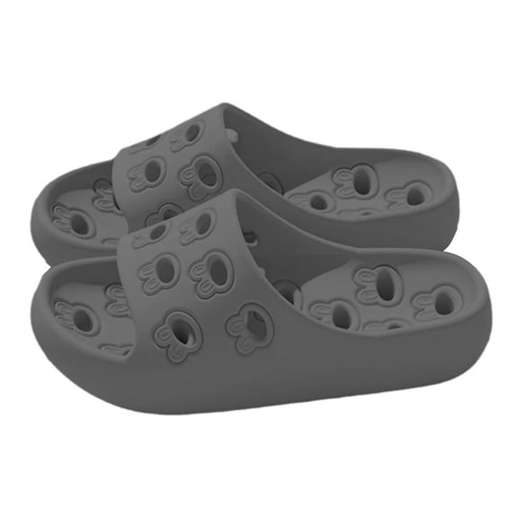 HNMKIU Men's Slippers Bathroom Indoor Outdoor Comfortable Soft Sole Breathable for Home Hotel Use Shower Sandals Men Z03_Grey,8.5