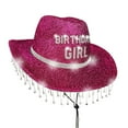 thumbnail image 1 of HNMKIU Super Shiny Western Cowboy Style Hat For Dazzling Birthday Party And Occasions Hot Pink,One Size, 1 of 5