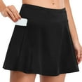 thumbnail image 1 of HNMKIU Swim Shorts for Women Women High Waisted Swim Skirt Long Skirted Athletic Bathing Suit with Panty Pocket Two Piece High Waisted Bikini Bottoms Black，S, 1 of 4