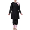thumbnail image 1 of HNMKIU Swimming Suits for Women Plus Size Full Coverage Loose Fit Long Sleeve Swim Dress with Hood and Pants Womens Swimwear 01_Black，XXXL, 1 of 7