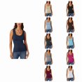 thumbnail image 1 of HNMKIU Tank Tops for Women Summer Casual Low Round Neck Ribbed Tank Tops Sleeveless Stretchy Form Fitting Basic Vest Tops For Daily Wear Navy,M, 1 of 4