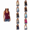 thumbnail image 1 of HNMKIU Tank Tops for Women Summer Casual Low Round Neck Ribbed Tank Tops Sleeveless Stretchy Form Fitting Basic Vest Tops For Daily Wear Red,XXL, 1 of 4
