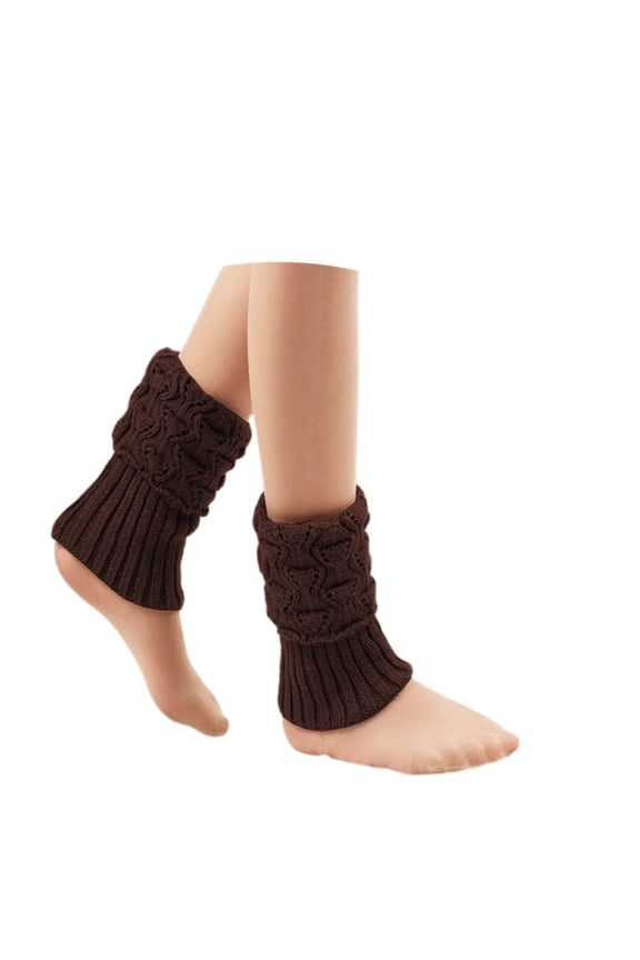 Thermal Knitted Leg Warmers Ankle Boot Socks Cozy Lined Non For Winter Outdoor Activities And Everyday Comfort Stretch Fit Coffee,15cm