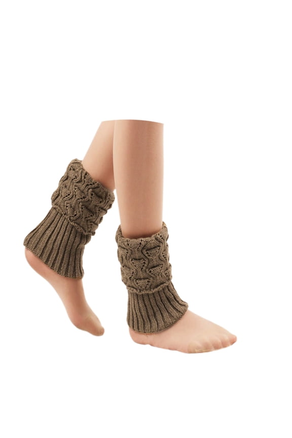 Thermal Leg Warmers Ankle Boot Socks Non Covers Cozy Knitted Boot for Winter Outdoor Activities and Daily Wear with Comfort Stretch Fit and Warm Cozy Socks for Leg Warmers Khaki,15cm