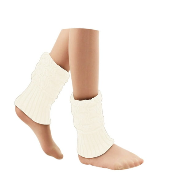 HNMKIU Thermal Leg Warmers Ankle Boot Socks Non Covers Cozy Knitted Boot for Winter Outdoor Activities and Daily Wear with Comfort Stretch Fit and Warm Cozy Socks for Leg Warmers White,15cm