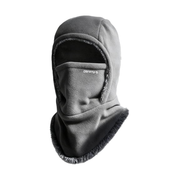 HNMKIU Thermal Windproof Winter Warm Lined Neck Gaiter Face Scarf Hood Design for Cold Weather Grey,One Size