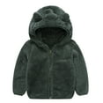 thumbnail image 1 of HNMKIU Thick Warm Kids Winter Coat with Bear Ears Soft Zip Up Hooded Jacket for Toddler Boy Girl 12M-5Y Z01_Dark Gray,12-18 Months, 1 of 3