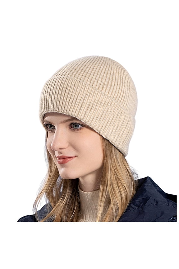 Women's Knit Winter Hat Extra Large Warm Sock Cap for Cold Weather Comfort Beige,One Size