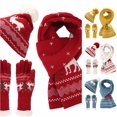 thumbnail image 1 of HNMKIU Three Piece Cold Proof Knitted Hat Scarf Set With European Autumn Winter Warm Accessory For Daily Casual Wear Red - One Size, 1 of 9
