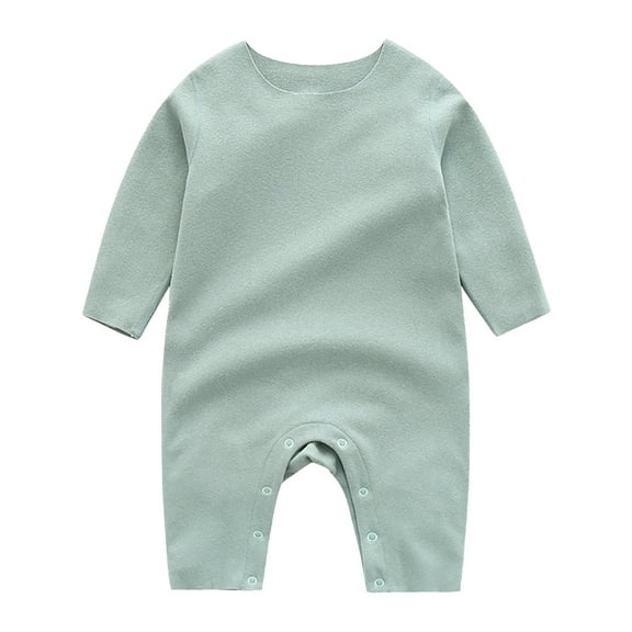 HNMKIU Toddler Boys Thermal Underwear Solid Baby Romper Jumpsuits for Winter Green,3-6 Months