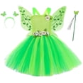 thumbnail image 1 of HNMKIU Toddler Girls Fairy Dress Set with Detachable and Wand Headband for Dance Party Outfits Green,2-3 Years, 1 of 6