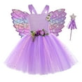 thumbnail image 1 of HNMKIU Toddler Girls Fairy Dress Set with Detachable and Wand Headband for Dance Party Outfits Purple,2-3 Years, 1 of 7