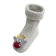 thumbnail image 1 of HNMKIU Toddler Kids Baby Boys and Girls Christmas Santa Deer Knitted Christmas Socks Festive for Holiday Season Wear Cozy and Design for Children 02_Grey,0-12 Months, 1 of 3