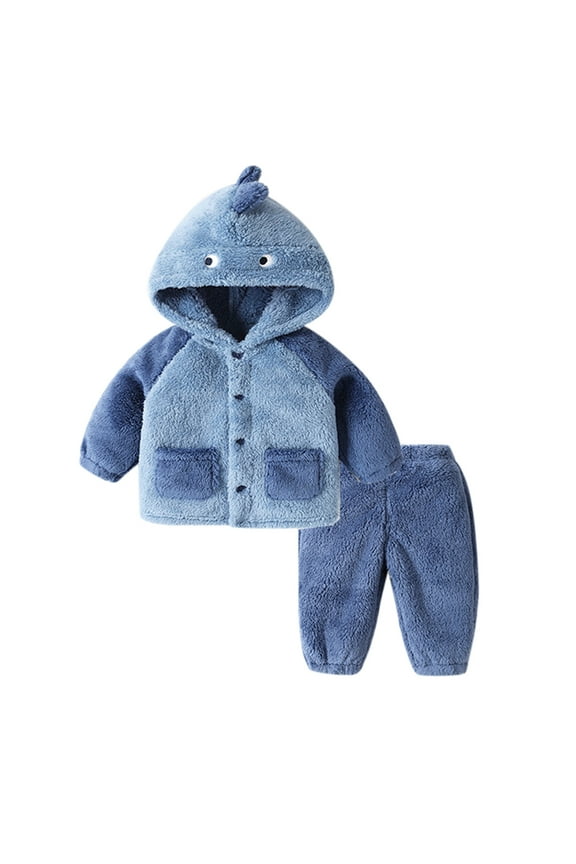 Toddler Kids Baby Boys Girls Cute Cartoon Long Sleeve Blouse and Pants 2PCS Pajama Set Clothing Set for Sleepwear Blue,2-3 Years