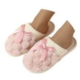 thumbnail image 1 of HNMKIU Fuzzy Slippers Women Ladies Autumn Winter Couple Home Indoor Warm Closed Toe Flat Sole Comfort Shoes Ladies Slippers Z01_Pink,9.5, 1 of 8