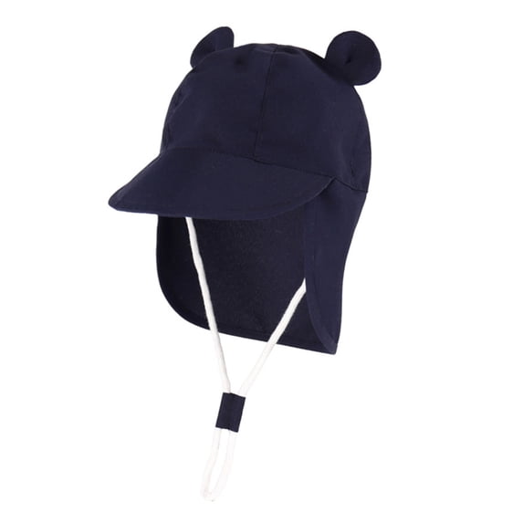 HNMKIU Toddler Kids Sun Hats Wide Rigid Brim Boys Girls Beach Swim Sunhat Navy,1-2 Years