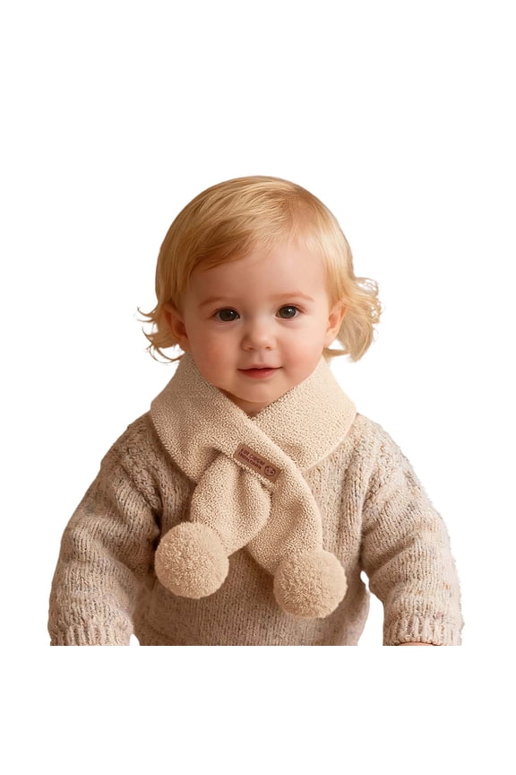 Toddler Scarf Winter Kids Scarves with Cute Cartoon Designs Neck Warm Baby Scarves for Babies and Toddlers Soft Neckwear for Cold Weather Outdoor Use Beige,1-6 Years