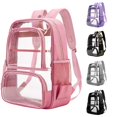 thumbnail image 1 of HNMKIU Back to School Transparent Schoolbag With Multiple Pockets Large Capacity Stadium Backpack For Daily Commute And Business Use ,Red, 1 of 9