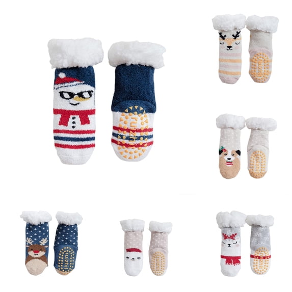 HNMKIU Trends Baby Slipper Socks Toddler Fuzzy Warm Non Winter Kids NY1,S