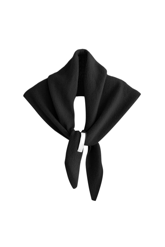 Triangle Scarf Shawl Wrap for Women Versatile Soft Warm Knitted Fashion Elegant neck scarf for women for Winter and Everyday Wear 01_Black,One Size