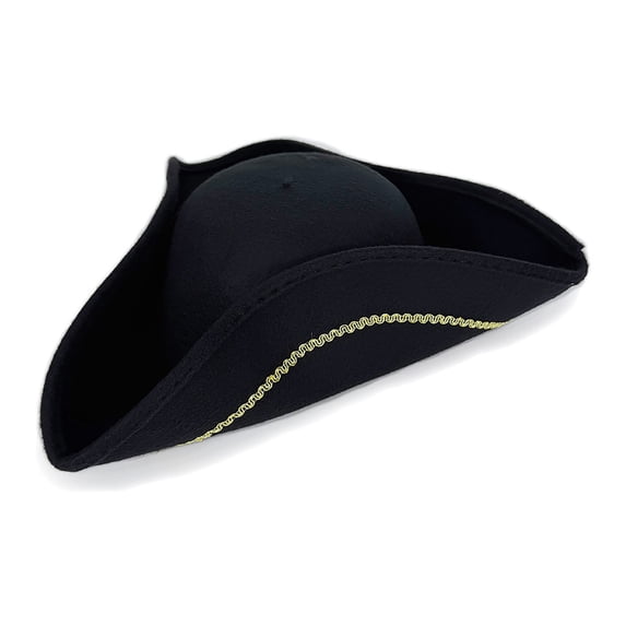 HNMKIU Triangular Tricorn Hat for Stage Performances and Themed Party Accessories Black,One Size