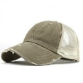 thumbnail image 1 of HNMKIU Unisex Trucker Baseball Hat with Ponytail Visor for Buns and Messy Hairstyles Khaki,One Size, 1 of 3