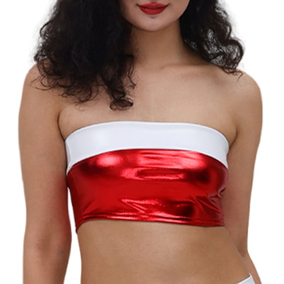 HNMKIU Tube Tops Women's Performance Tube Top Nightclub Dress Strapless Bandeau for Evening Out Red,L