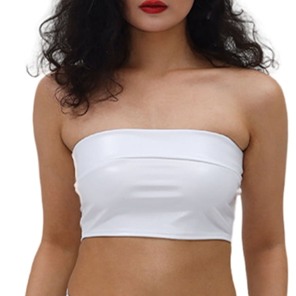 HNMKIU Tube Tops Women's Performance Tube Top Nightclub Dress Strapless Bandeau for Evening Out White,XL