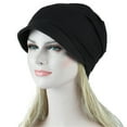 thumbnail image 1 of HNMKIU Turban Wrap Scarf for Women Hair Loss Head Cover Solid Baseball Cap Hat Black,One Size, 1 of 2
