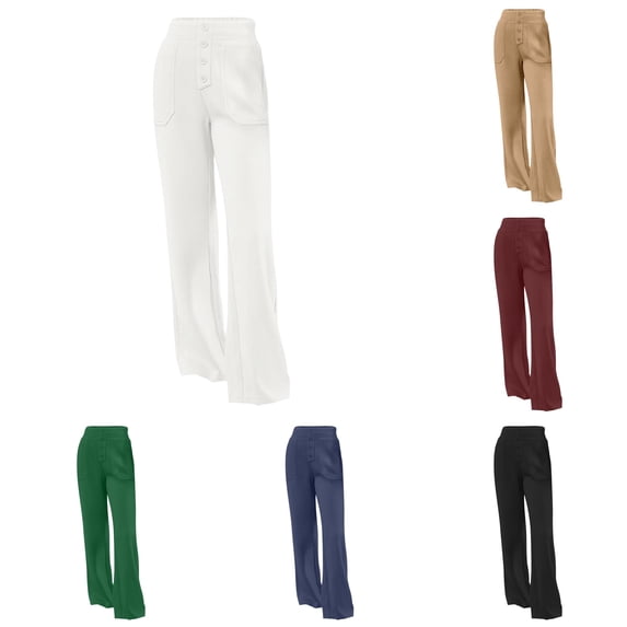 HNMKIU Back to School Tween Girls Straight Pants School Stretchy Leggings Casual Daily Wear Elastic Waist Comfort Fit White,11-12 Years