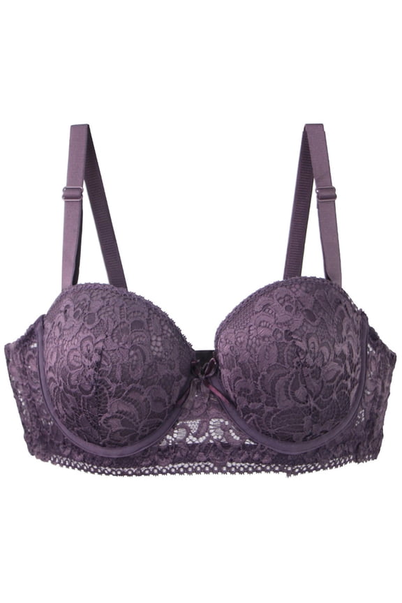 Underwire Bras for Women Thin Strap Full Bust Support Comfortable Lift Everyday T Shirt Plus Size Bras Purple,75A
