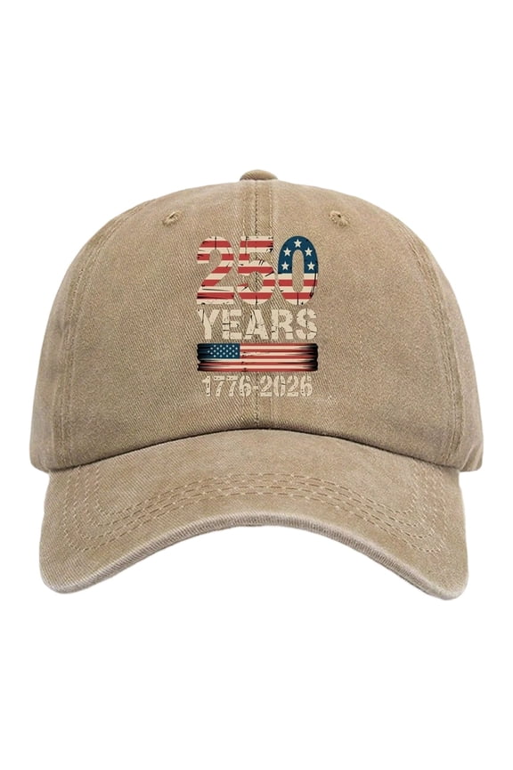 Unisex Anniversary Print Fashion Visor Cap Lightweight Breathable Sun Hat for Outdoor Activities Independence Day 250th Anniversary Khaki,O