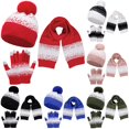 thumbnail image 1 of HNMKIU Unisex Couple Knitted Winter Accessory Set Featuring Scarf for Casual Outdoor Wear Matching His Hers Red - One Size, 1 of 5