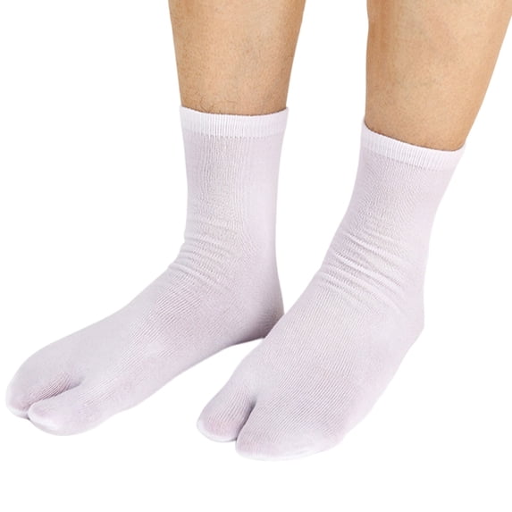 HNMKIU Unisex Japanese Tabi Split Toe Sock Slippers Comfortable Non- Mid Calf Indoor Outdoor Wear For Home All Season White,One Size