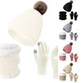 thumbnail image 1 of HNMKIU Unisex Knitted -Lined Winter Accessory Set with Scarf and for Cold Weather White - One Size, 1 of 4