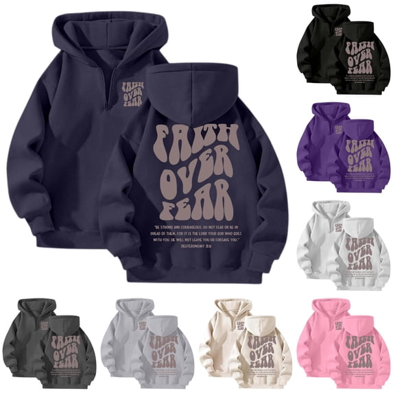 HNMKIU Unisex Letter Print Hooded Zip Up Sweatshirt | Streetwear Loose Fit Pullover Hoodie for Women Navy,M