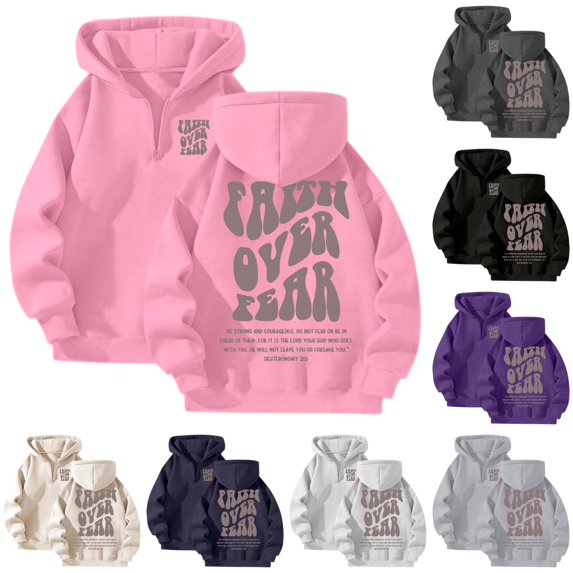 HNMKIU Unisex Letter Print Hooded Zip Up Sweatshirt | Streetwear Loose Fit Pullover Hoodie for Women Pink,XL