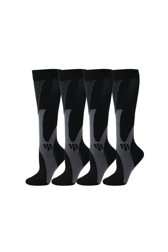 Unisex Nylon Mix Compression Stockings for Hiking Outdoor Walking and Daily Activities Black,S/M