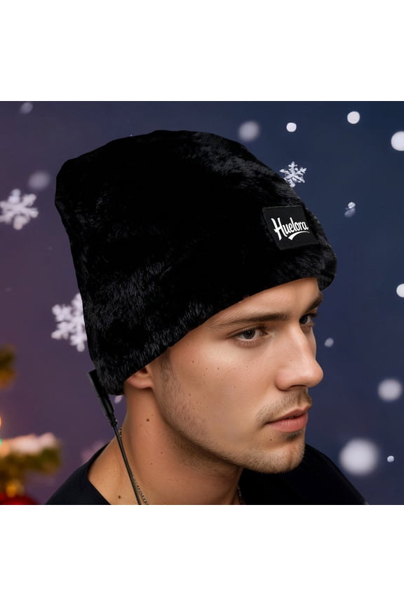 Unisex Smart Heated Winter Ear Warming Bucket Hat with Adjustable Temperature for Outdoor Cold Weather Black,A